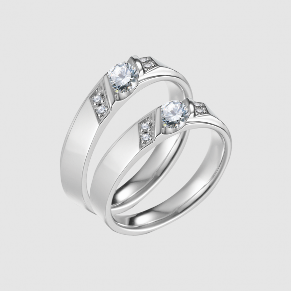 Nhẫn Cưới Vàng 10k Kim Moissanite V10C117