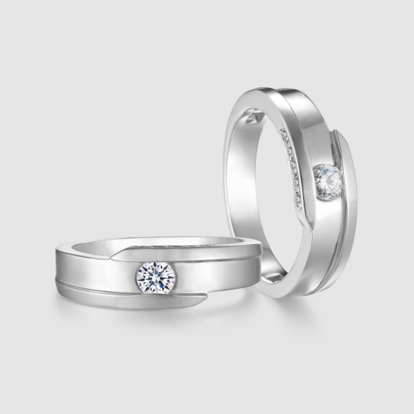 Nhẫn Cưới Vàng 10k Kim Moissanite V10C116